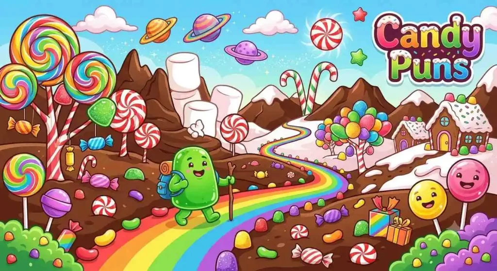 Colorful candy friends celebrating
