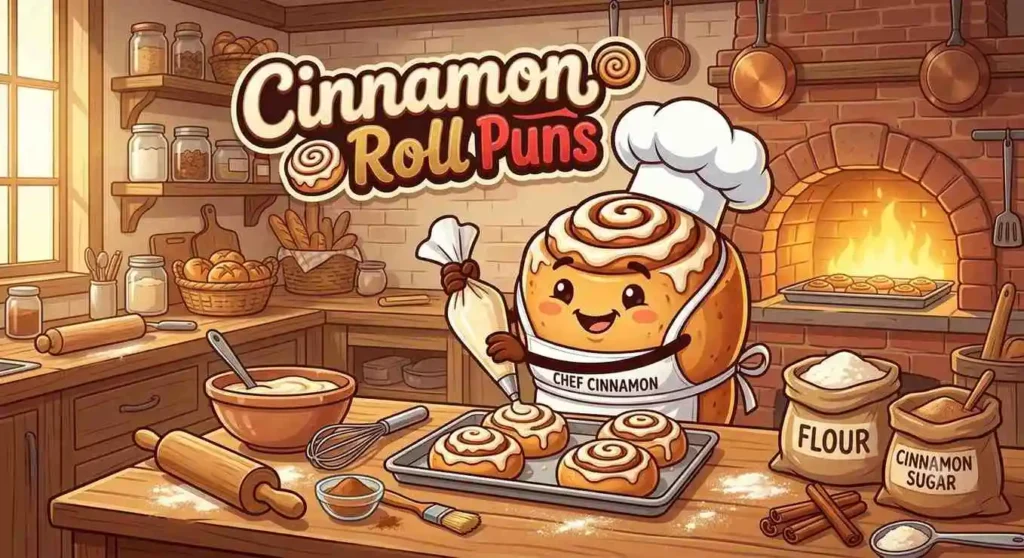 Happy cinnamon roll baking
