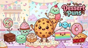 Cute dessert smiling together