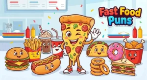 Happy fast food friends together