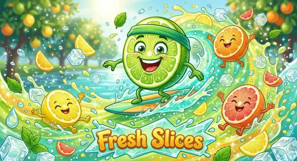Cute lime slice laughing