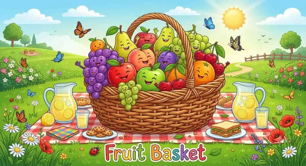 Fruit basket full smiling.