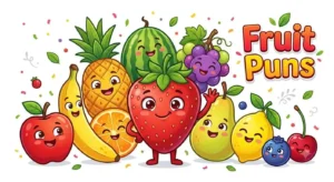 Cute fruits smiling together