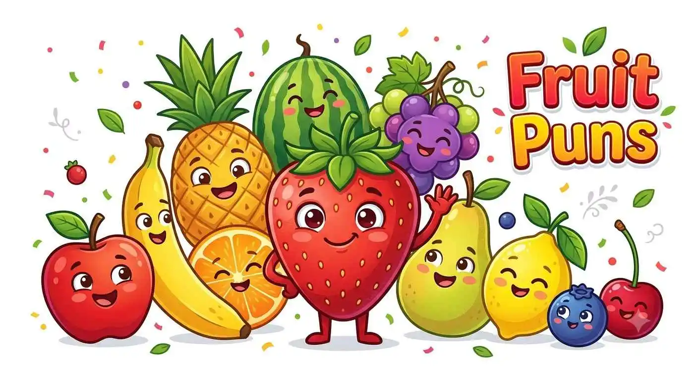 Cute fruits smiling together