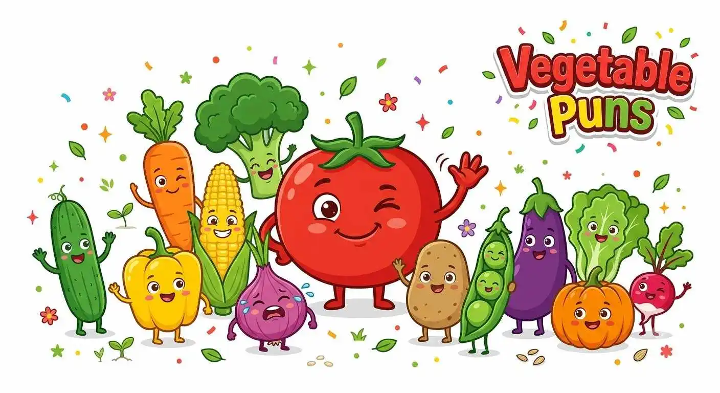 Cute vegetables smiling together