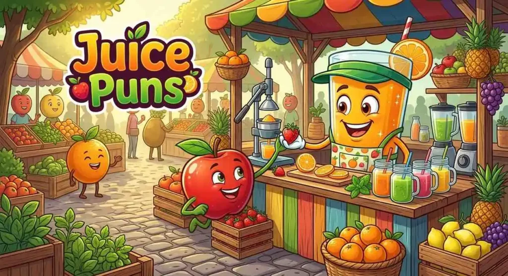 Happy juice serving fruit