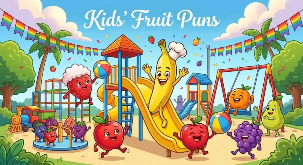 Cute banana with fruit friends
