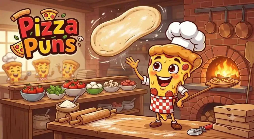 Smiling pizza chef cooking