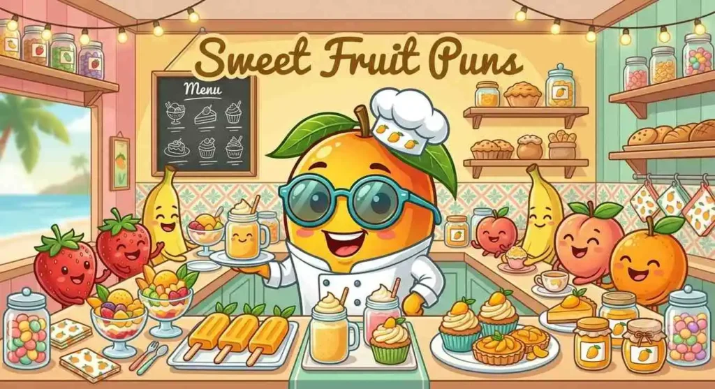 Cute mango sharing sweet treats