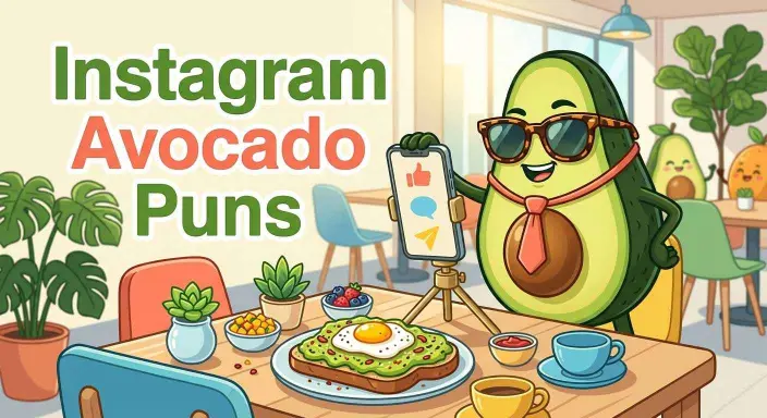 Avocado taking a playful Instagram selfie
