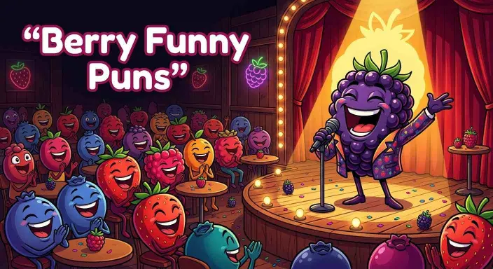 Funny blackberry laughing on comedy stage