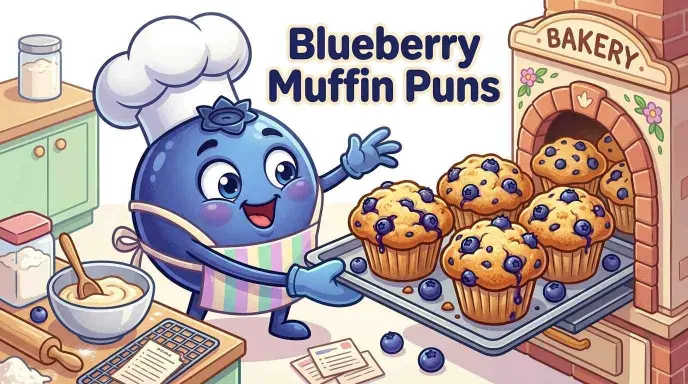 Funny blueberry baking giant muffins