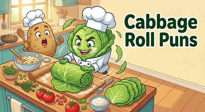 Funny cabbage roll cooking scene