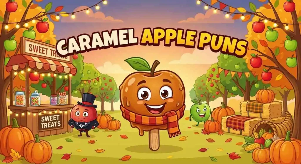 Funny caramel apple at fair