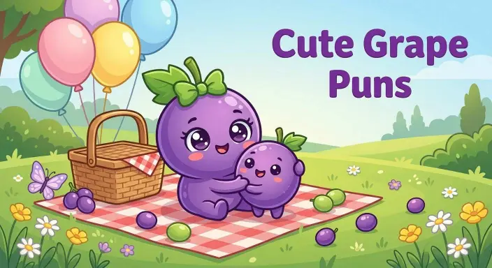 Cute grape characters hugging together