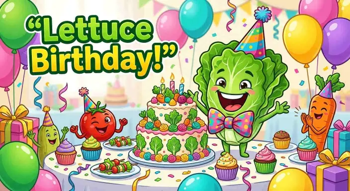 Funny lettuce comedian performing one-liners.