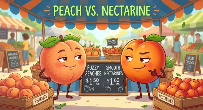 Funny peach and nectarine duo