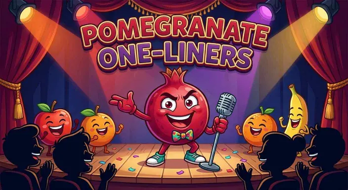 Pomegranate telling funny one-liners