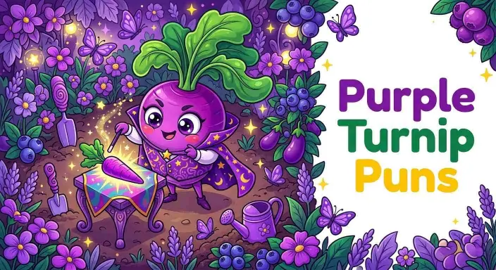 Funny purple turnip character
