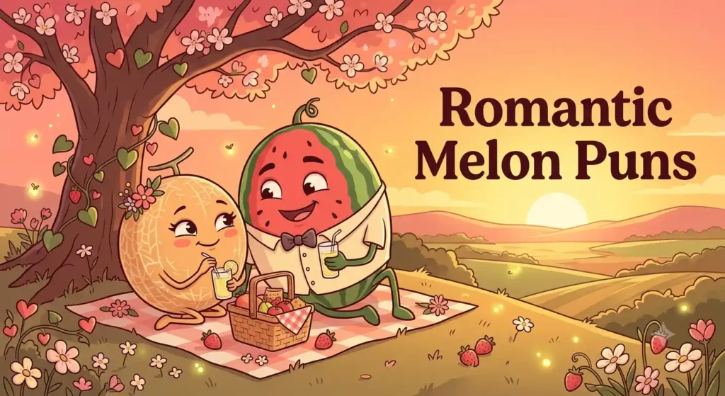 Romantic melon couple on picnic