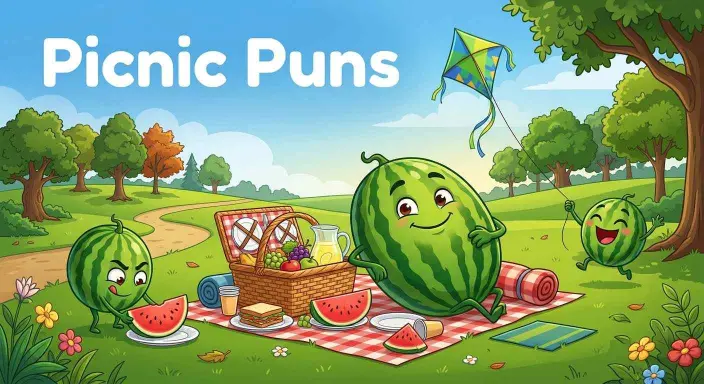 Watermelon picnic scene