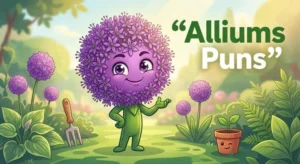 Funny allium flower character