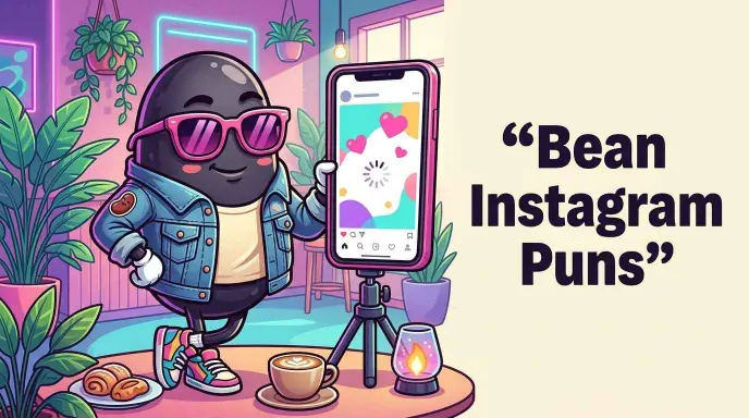 Bean creating Instagram caption