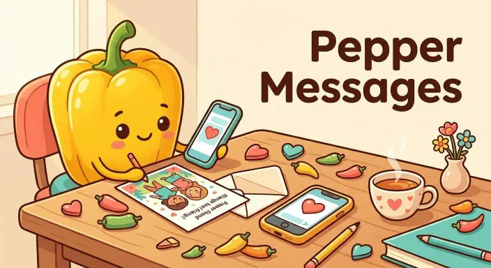 Cute pepper sending a message