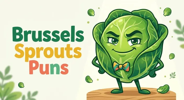 Funny Brussels sprouts mascot smiling
