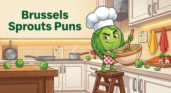 Funny Brussels sprouts chef
