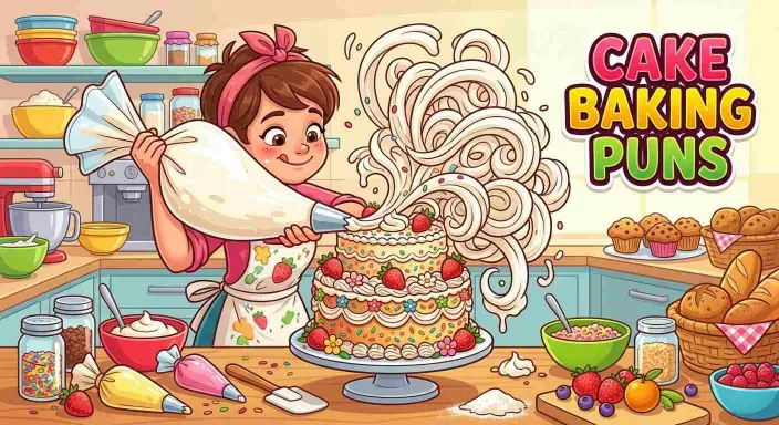 Baker decorating colorful celebration cake