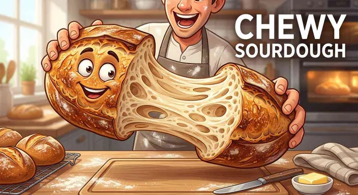 Chewy sourdough bread