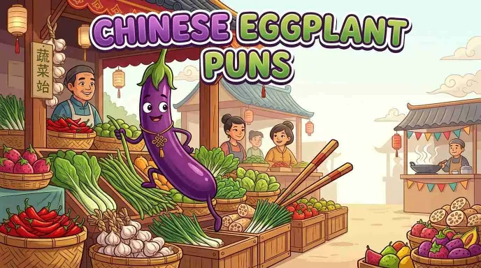 Chinese eggplant character at market