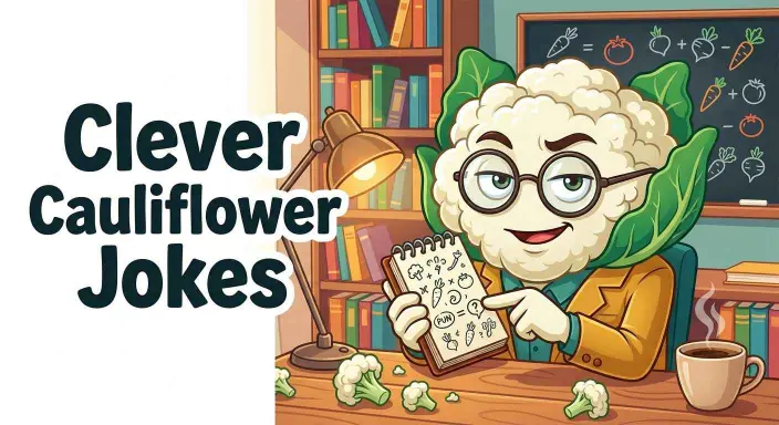 Clever cauliflower character solving jokes