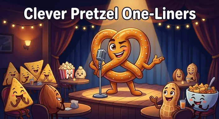 Clever pretzel at microphone