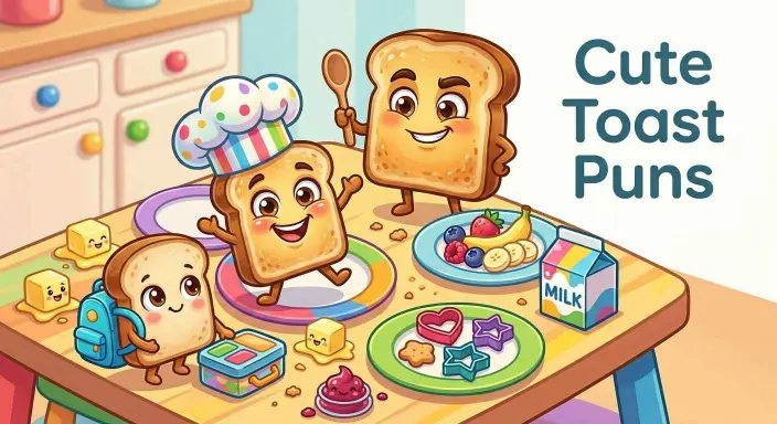 Cute toast characters for kids