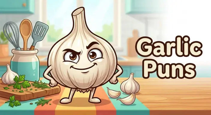 Funny garlic character smiling