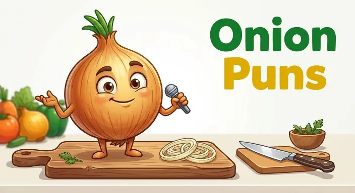 Funny onion character smiling