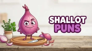 Funny shallot character smiling