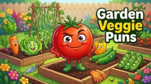 Funny garden vegetables characters