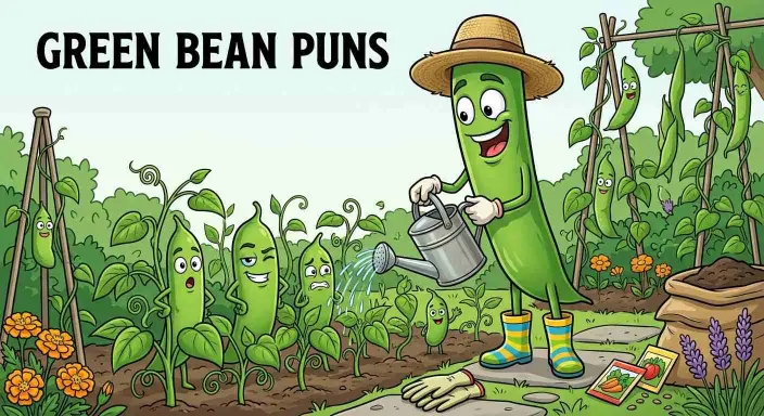 Funny green bean character