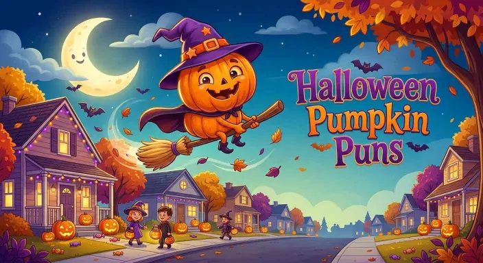 Halloween pumpkin character wearing a witch costume.