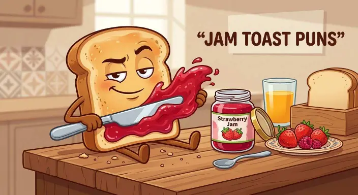 Toast with colorful jam spread