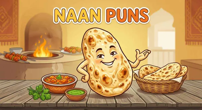 Funny naan with chef