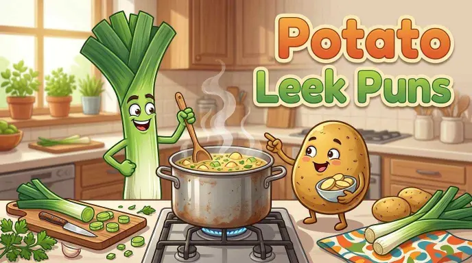 Funny potato leek characters