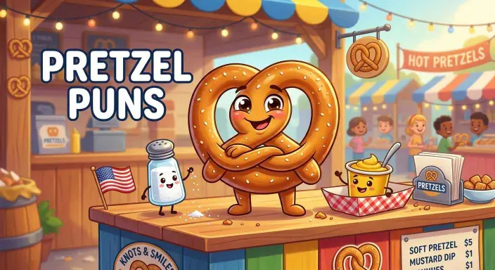 Funny pretzel with friends