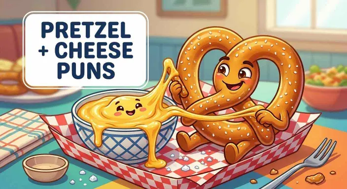 Pretzel with melted cheese dip