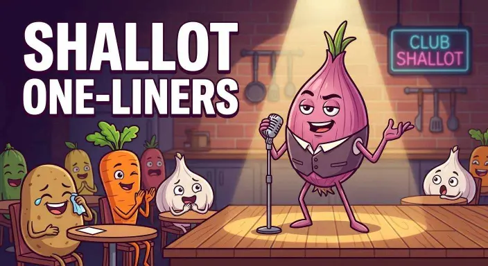 Funny shallot character performing comedy