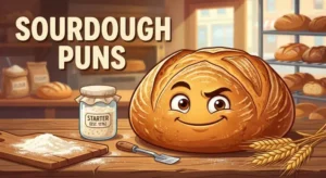 Funny sourdough bread character
