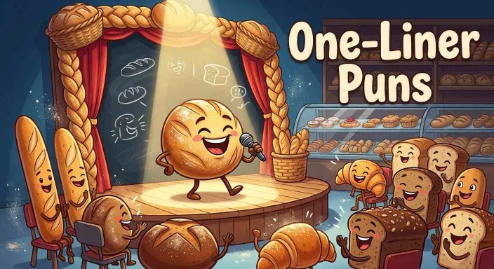 Sourdough loaf sharing funny one-liners